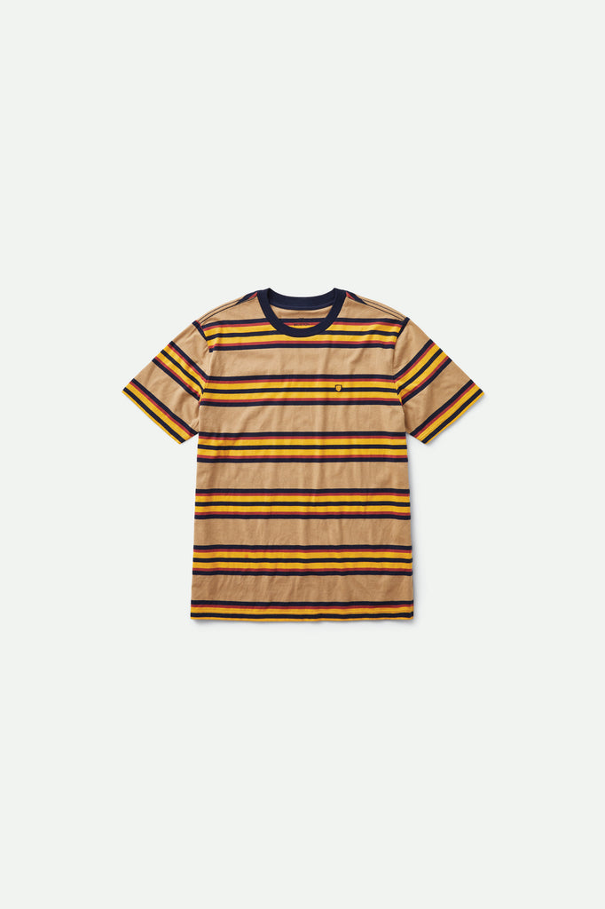 Brixton Hilt Shield S/S Knit - Tan/Golden Glow/Navy