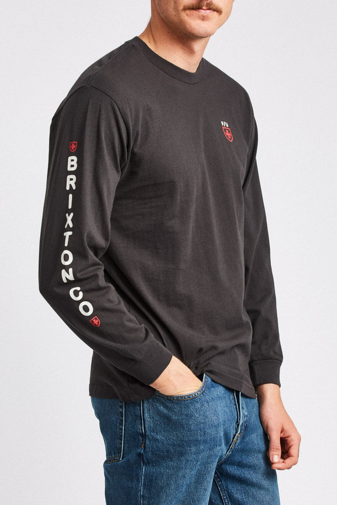 Brixton Frame L/S Standard Tee - Washed Black