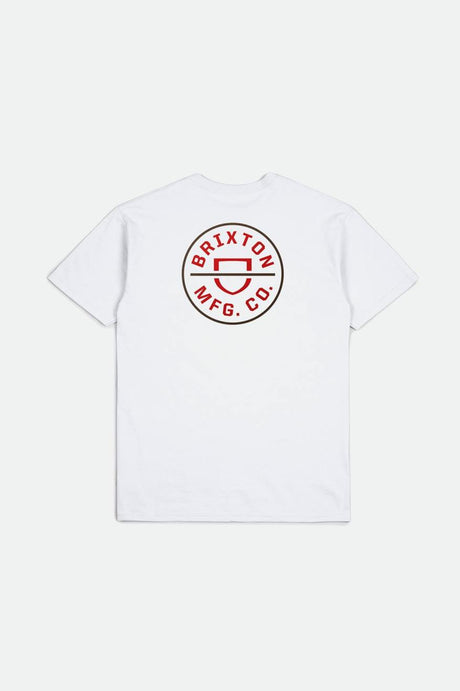 Crest II S/S Standard Tee - White/Aloha Red/Dark Earth