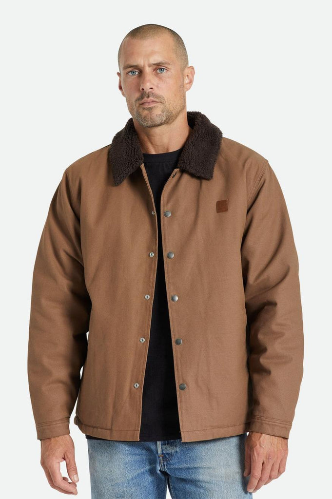 Brixton Beta Sherpa Lined Coaches Jacket - Desert Palm