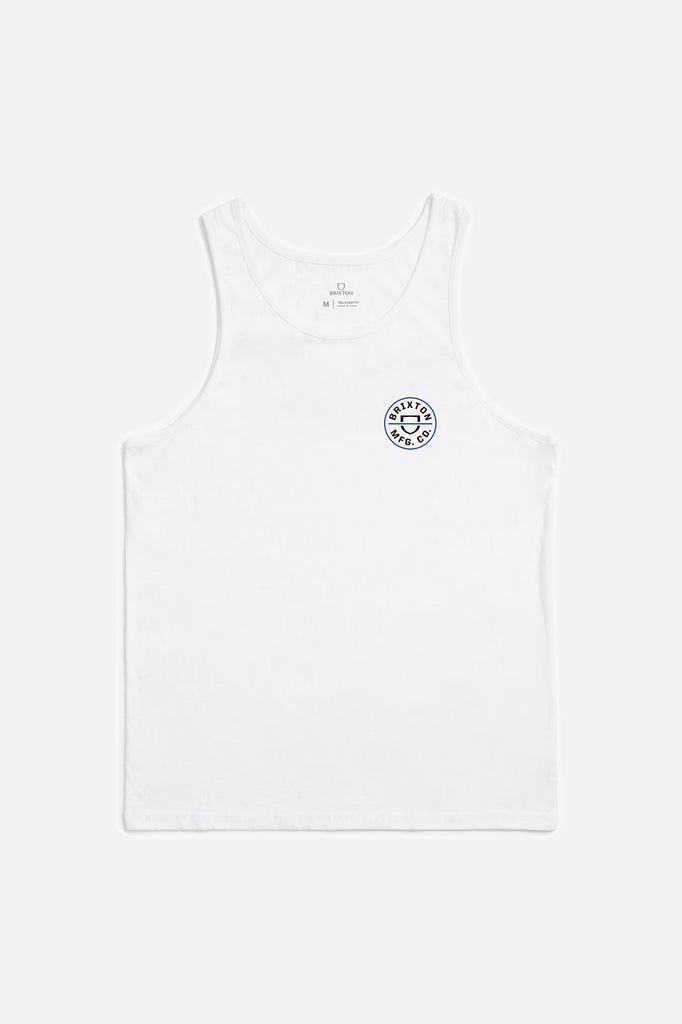 Brixton Crest Tank - White/Black/Royal