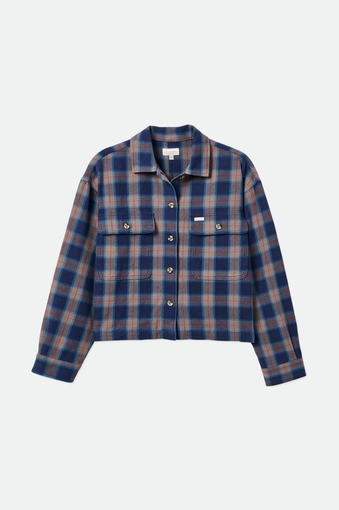 Brixton Bowery Women's L/S Flannel - Navy/Charcoal