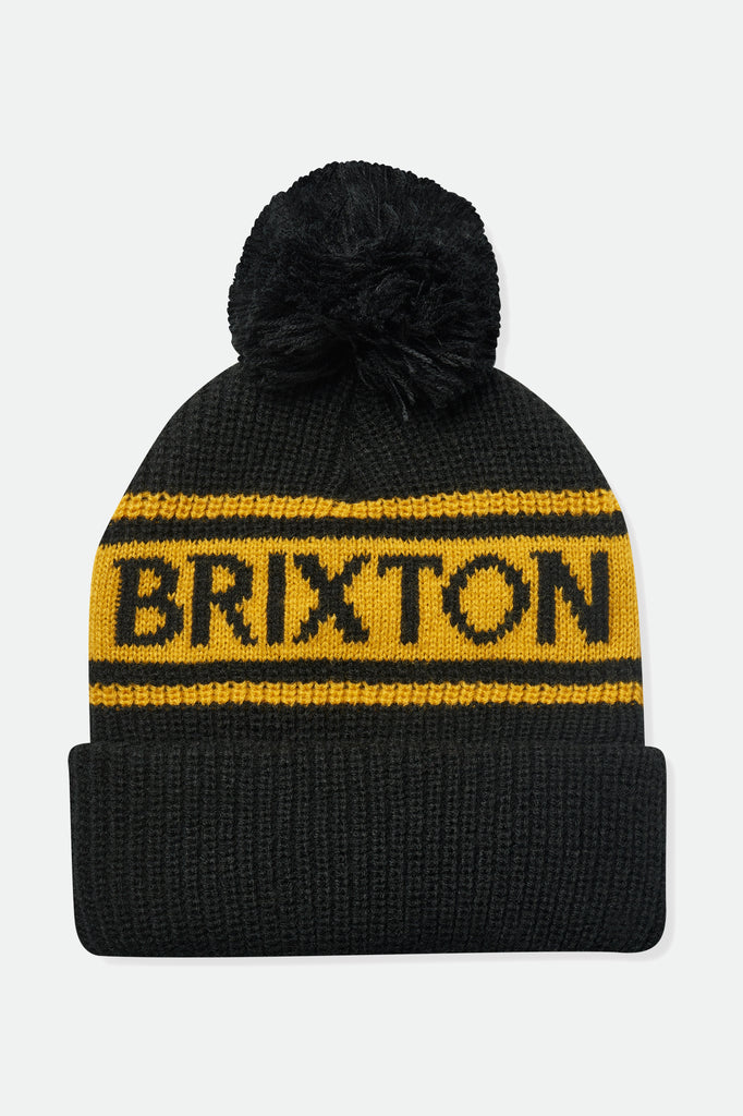 Brixton Alpha Pom Beanie - Black/Mustard