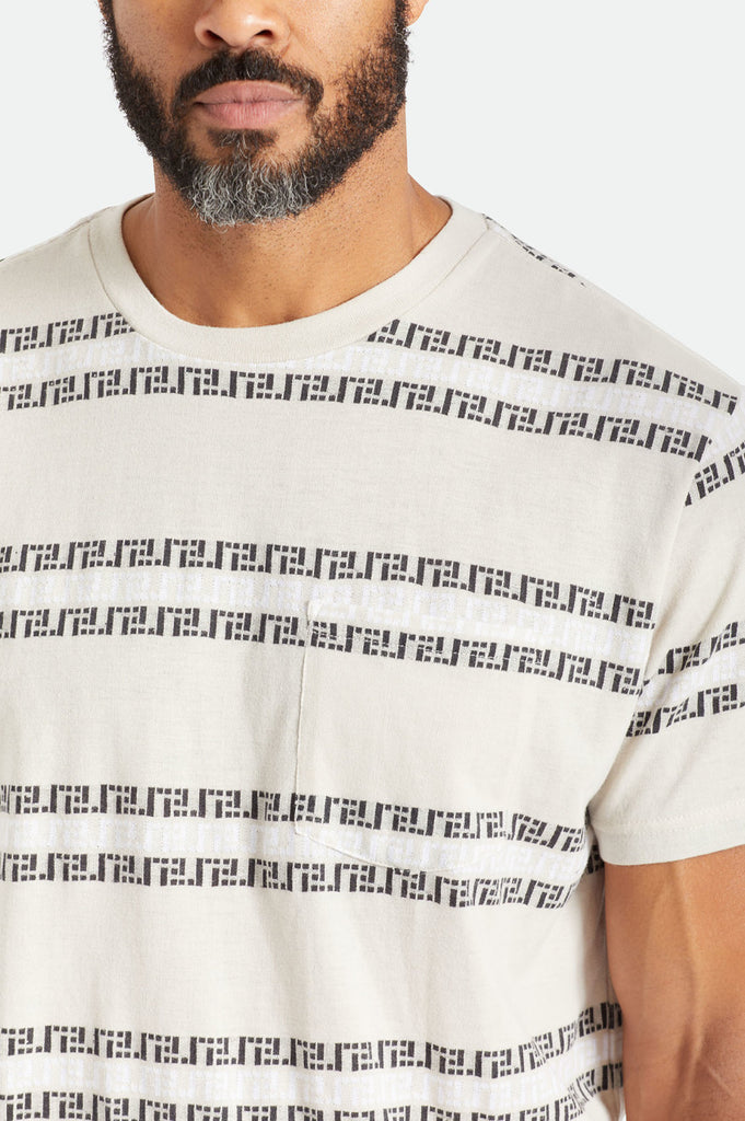 Brixton Hilt S/S Pocket Knit - Beige/Black/White