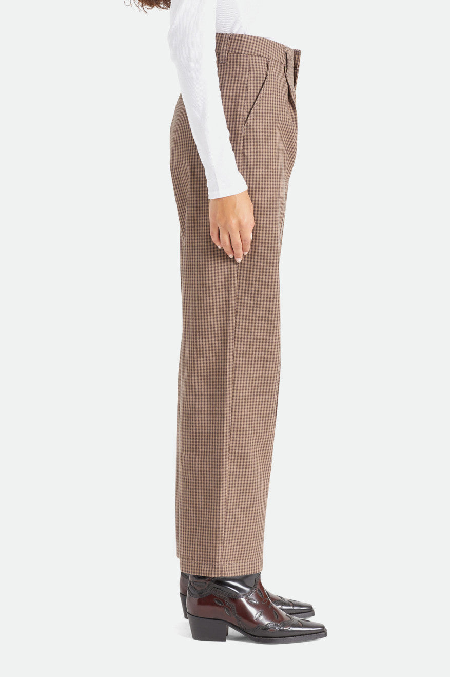 Women's Victory High-Waisted Trouser Pants Pine Bark Gingham