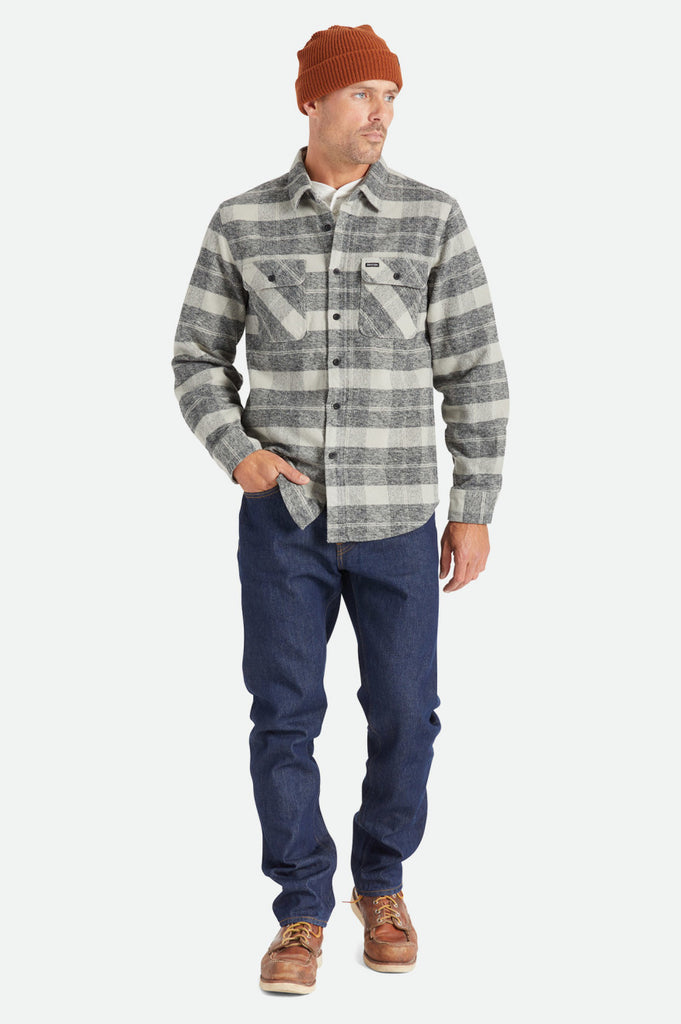 Brixton Bowery Heavyweight Flannel - Black/Charcoal