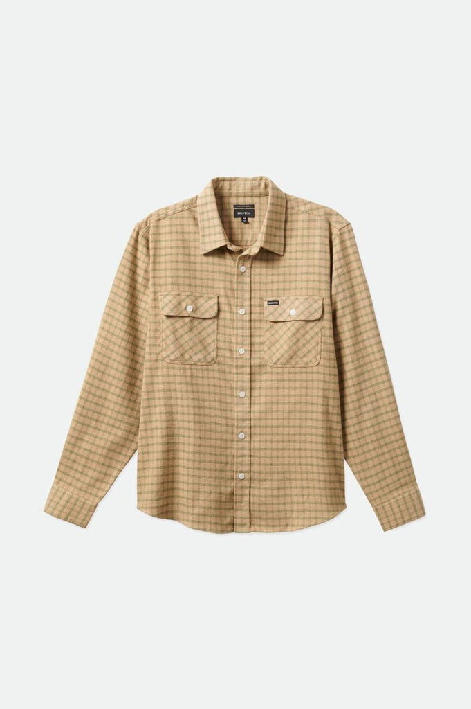 Brixton Bowery Stretch L/S Utility Flannel - Beige/Military Olive