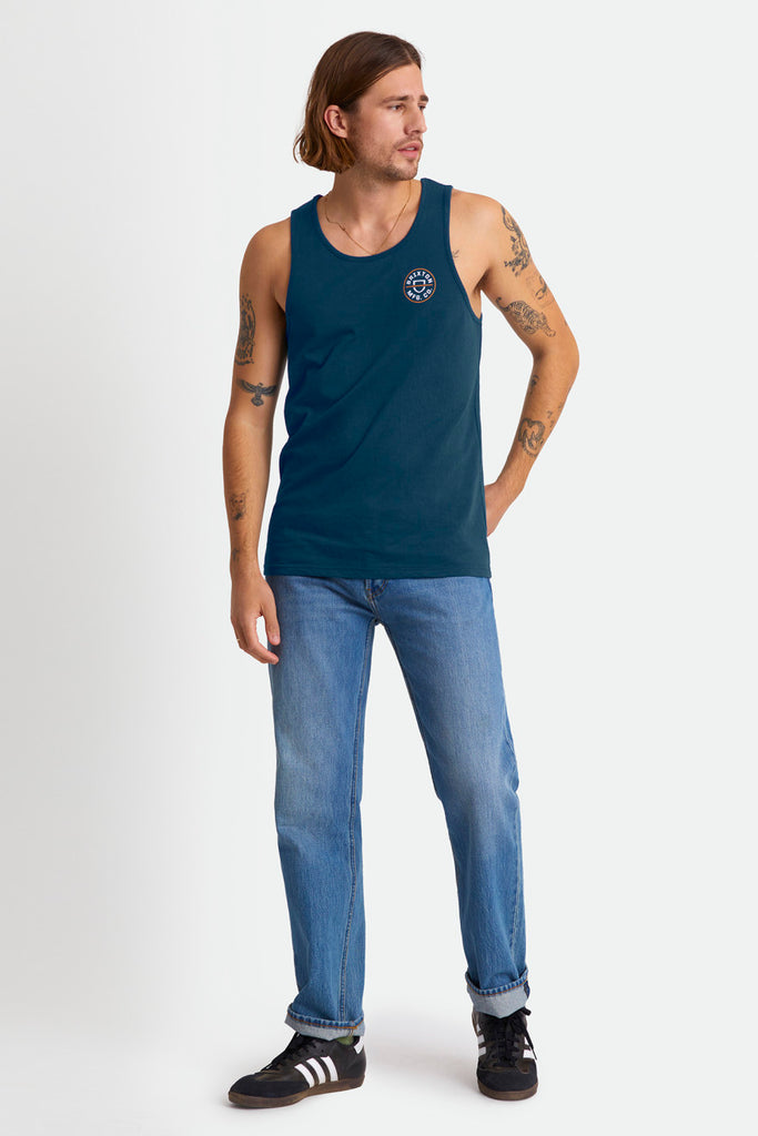 Brixton Crest Tank - Marine Blue