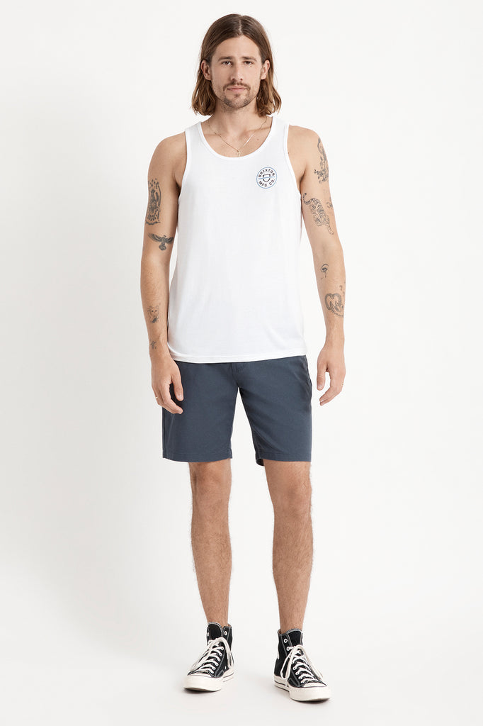 Brixton Crest Tank - White/Black/Royal