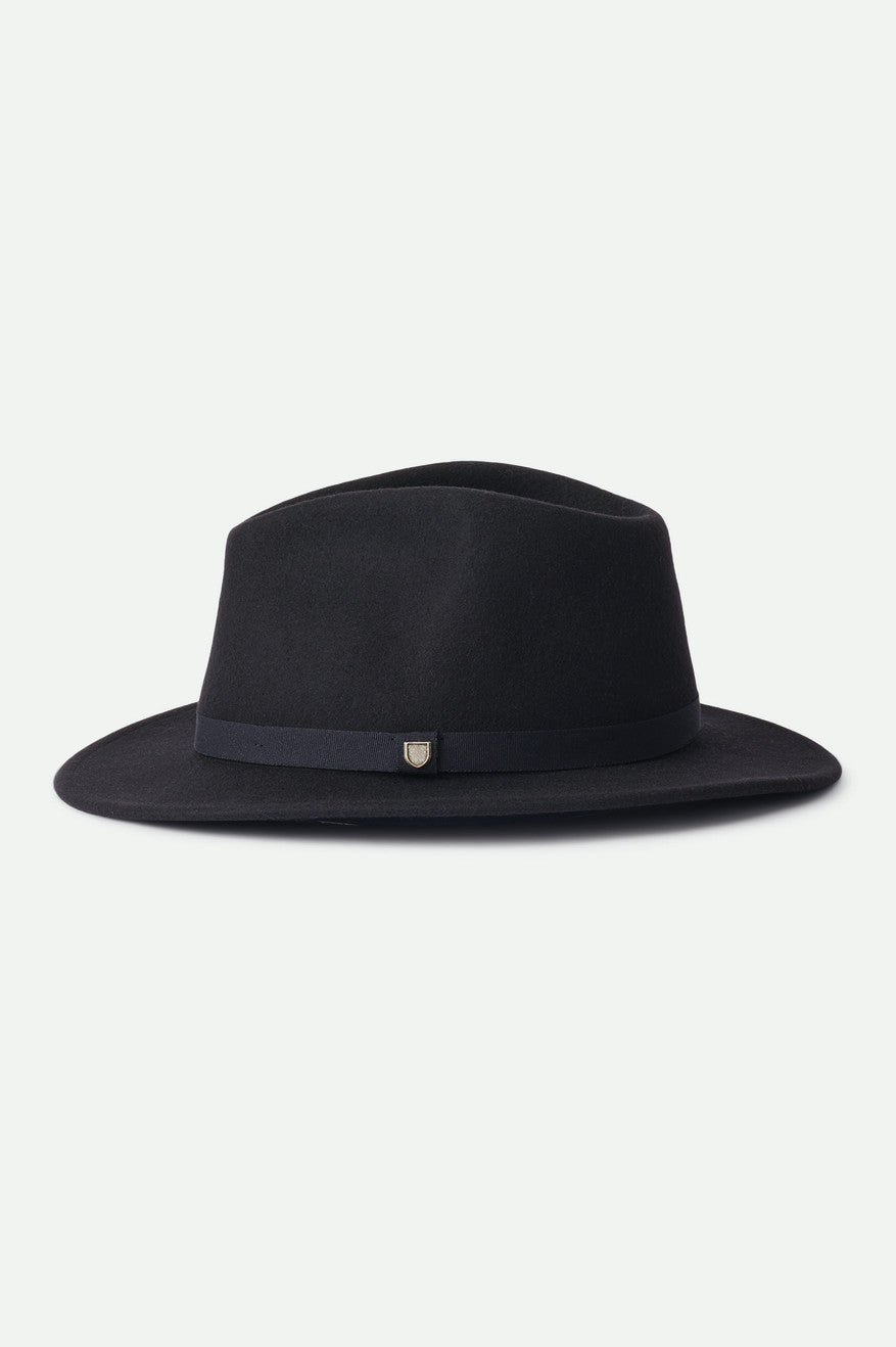 Brixton Unisex Messer Packable Fedora - Black/Black | Extra Shot 2