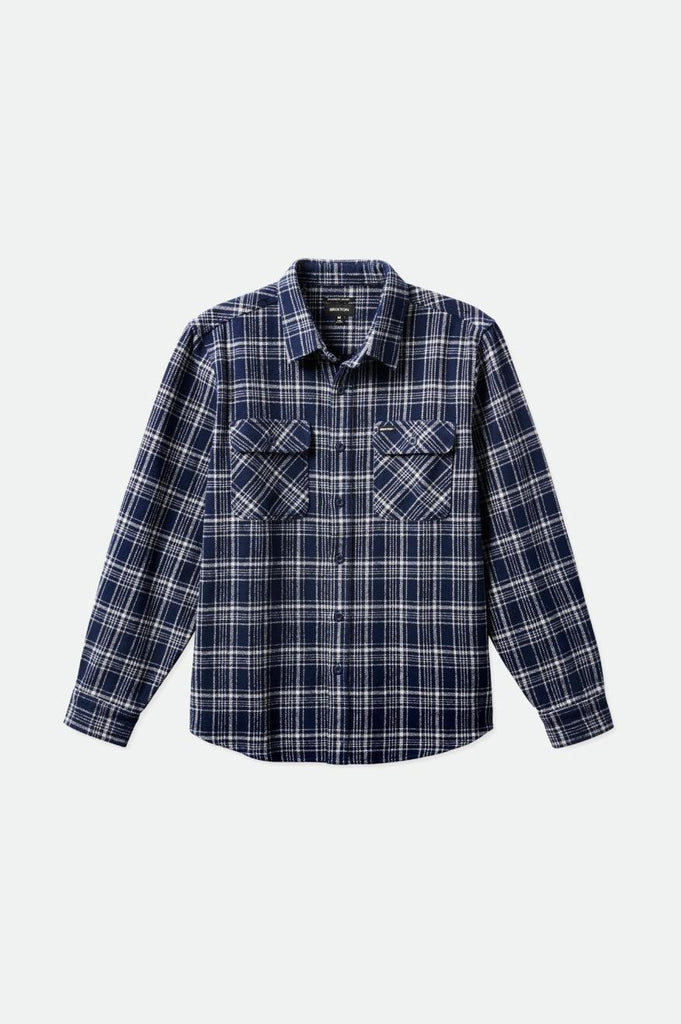 Brixton Bowery Heavy Weight L/S Flannel - Navy/Grey