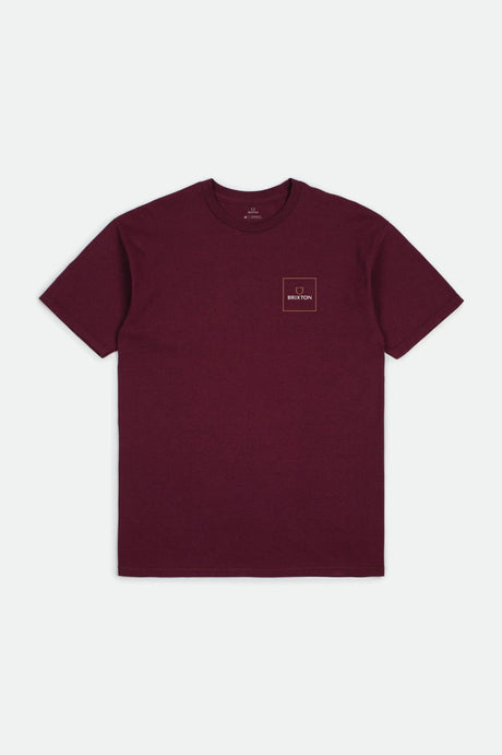 Alpha Square S/S Standard Tee - Burgundy