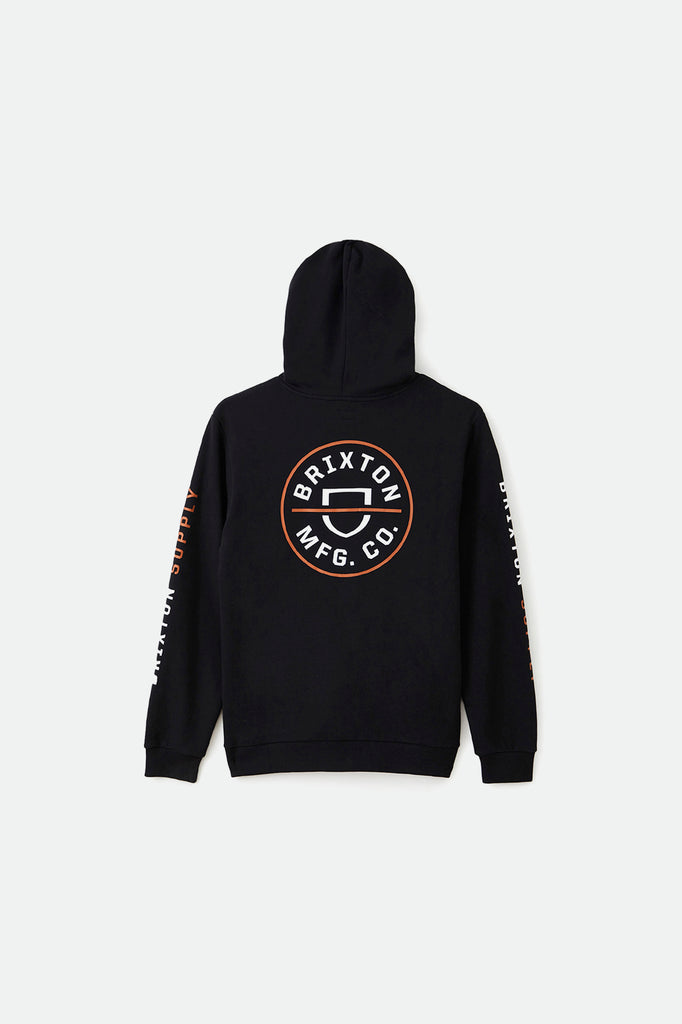 Brixton Crest Hood - Black/Caramel/White