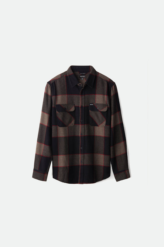 Brixton Men's Bowery L/S Flannel - Heather Grey/Charcoal | Main