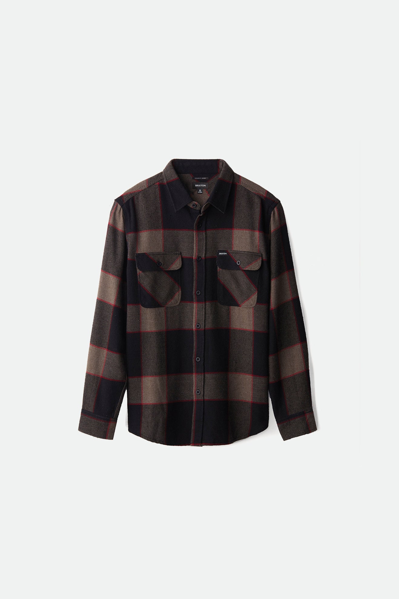 Brixton Men's Bowery L/S Flannel - Heather Grey/Charcoal | Profile