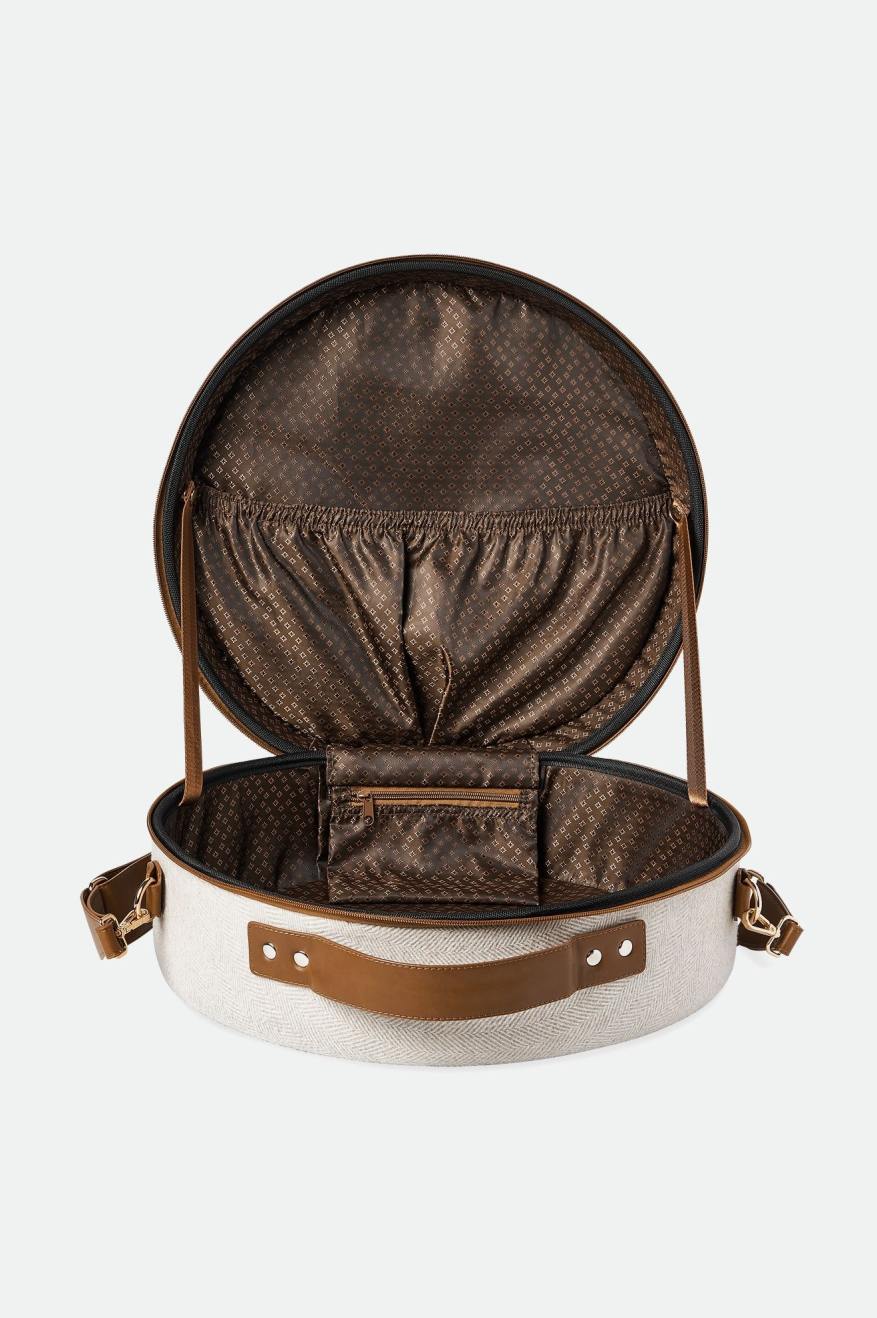 Brixton Unisex Done Proper Fedora Travel Case - Cream/Beige | Back