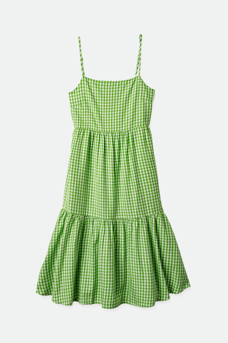 Gingham Tier Dress - Sun Green