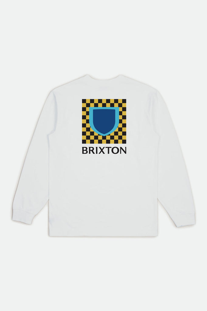 Brixton Beta Checkers L/S Standard Tee - White