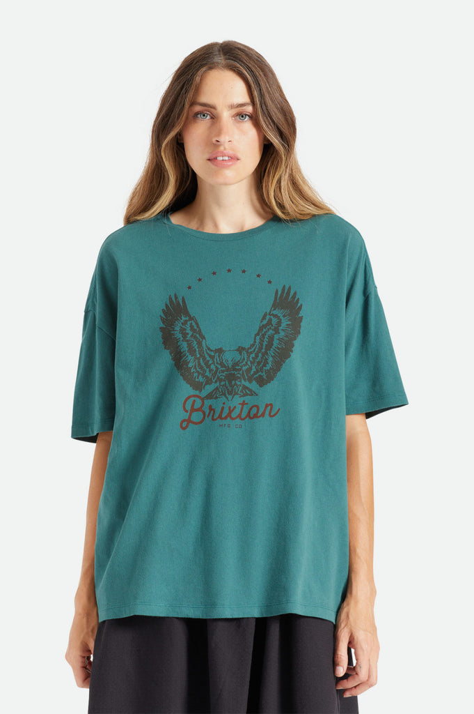 Brixton Freebird Oversized Boyfriend Tee - Emerald