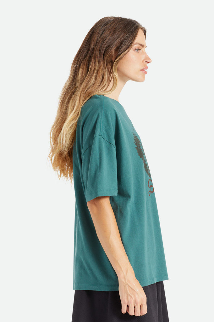 Brixton Freebird Oversized Boyfriend Tee - Emerald