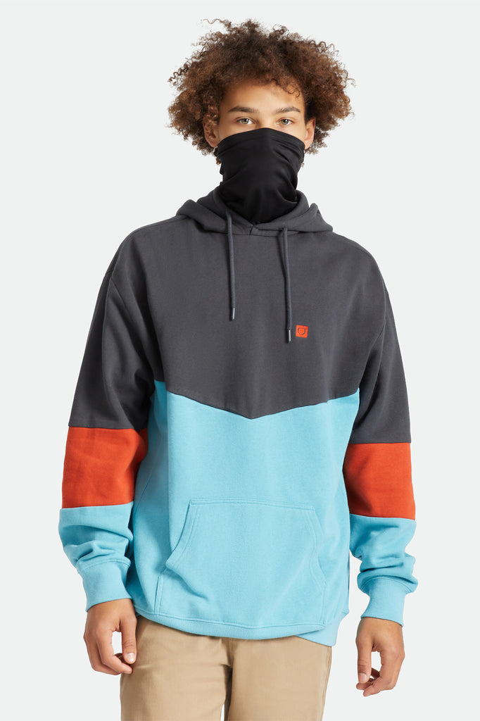 Brixton Beta Square Utility Hood - Washed Black/Phoenix Orange/Teal