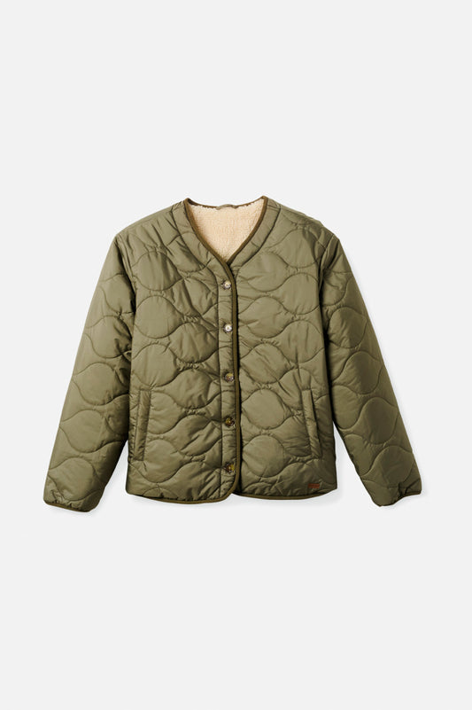 Women's Sherpa Reversible Padded Jacket Military Olive – Brixton
