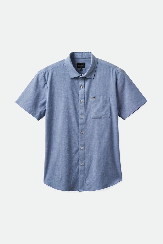 Brixton Men's Charter Oxford S/S Woven Shirt - Light Blue Chambray | Profile