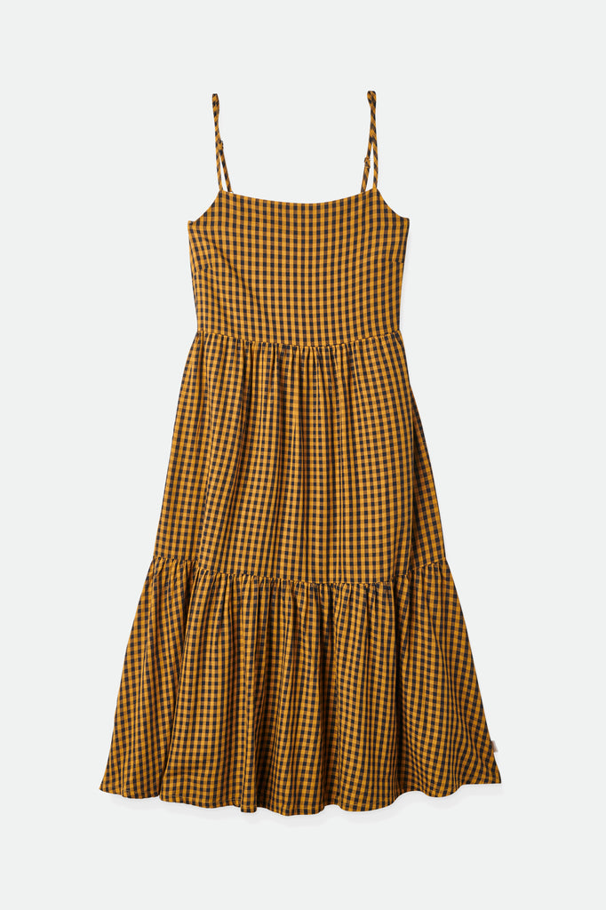 Brixton Gingham Tier Dress - Medal Bronze