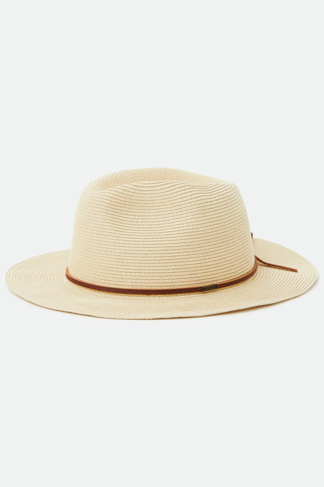 Brixton Unisex Wesley Straw Packable Fedora - Tan | Main