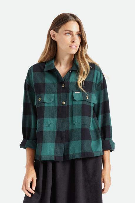 Bowery Women's L/S Flannel - Emerald