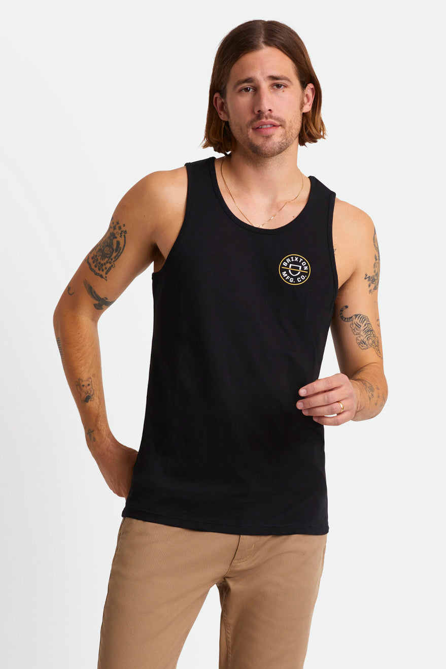 Men's Crest Tank in Black/Blonde – Brixton Europe