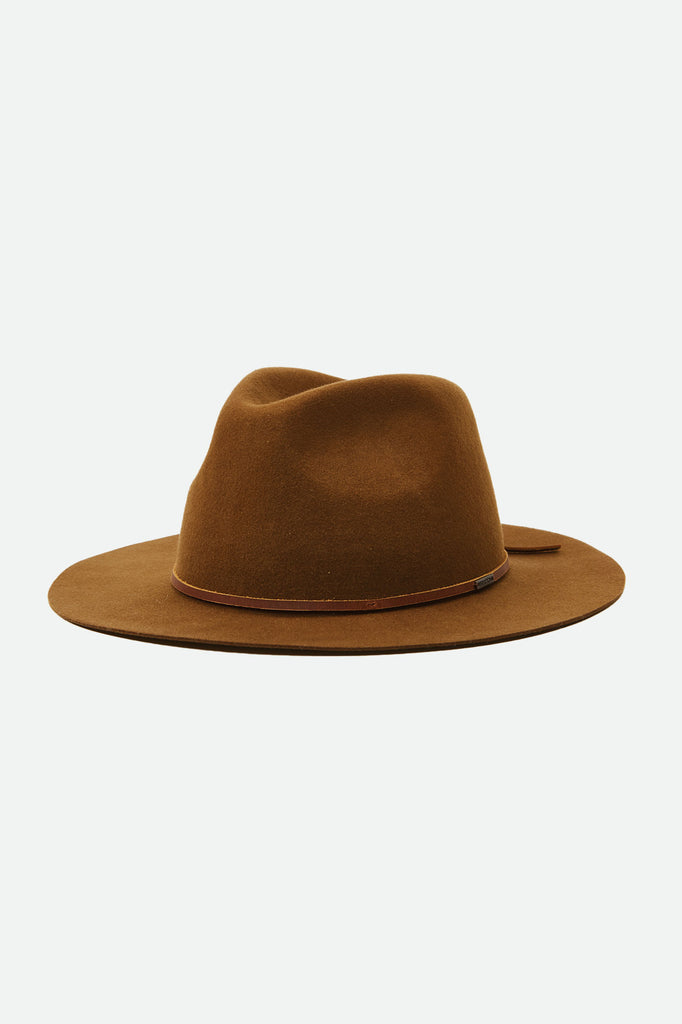 Unisex Wesley Packable Fedora - Coffee - Front Side