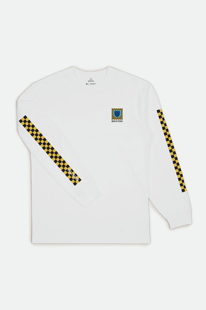 Brixton Beta Checkers L/S Standard Tee - White