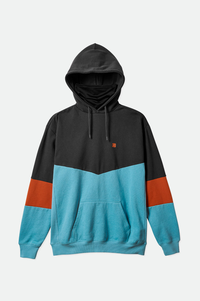 Brixton Beta Square Utility Hood - Washed Black/Phoenix Orange/Teal