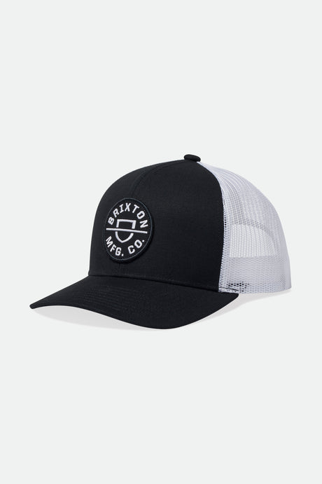 Brixton Men's Crest Netplus MP Trucker Hat - Black | Profile