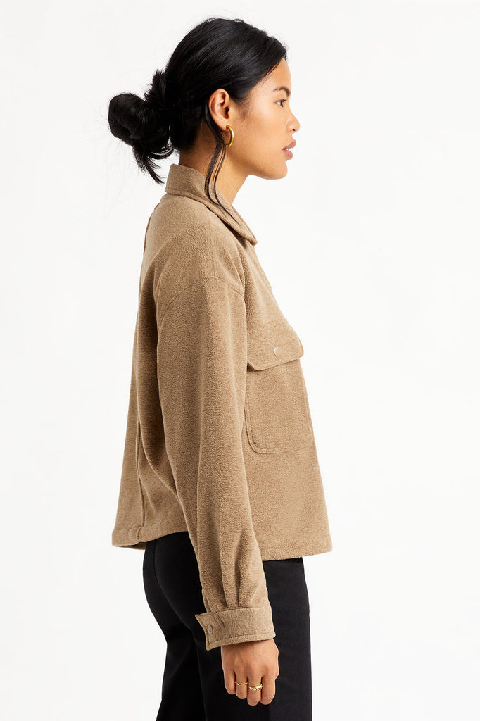 Brixton Bowery Women L/S Arctic Stretch Fleece - Oatmeal