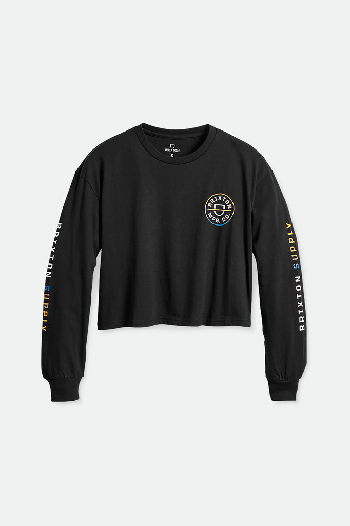 Women's Crest Women's L/S Skimmer Tee - Black - Front Side