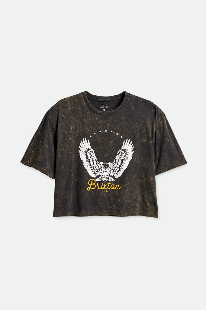 Brixton Freebird Women's S/S Skimmer Tee - Washed Black/Off White Cloud Wash